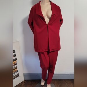 SHEIN Bold Red Pantsuit Set